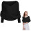 (Black, One Size) Πλεκτό κασκόλ με μανίκια για γυναίκες, σάλι - Φθινοπωρινό δώρο 1