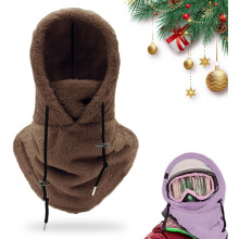 (Dark Brown, One Size) Passamontagna Sherpa, cappello termico e sciarpa invernale