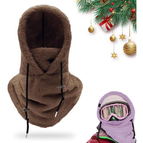(Dark Brown, One Size) Passamontagna Sherpa, cappello termico e sciarpa invernale