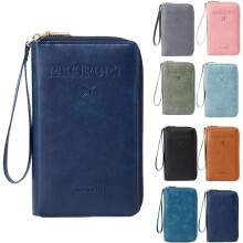 (Dark Blue, -) RFID Pasholder Pung, Blokerende Dokument Organizer Clutch Rejse Etui