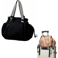 (Black, -) Bolsa de Viagem Multifuncional 2025, Grande Capacidade com 15 Bolsos