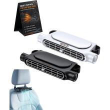 (Mix, -) USB zadný ventilátor do auta, mini tichý duálny prúd vzduchu pre zadných cestujúcich