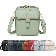 (Light Green, -) Δερμάτινη τσάντα crossbody διπλού στρώματος (ίδιο με 149) - Τσάντα μεσατζέρ