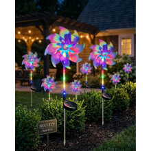 (8pcs, -) Magischer Regenbogen Solar Pinwheel Lichter, LED Garten Windradstecker