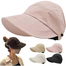 (Pink, -) Boné de Beisebol com Proteção UV, Ajustável para Cabelo Preso