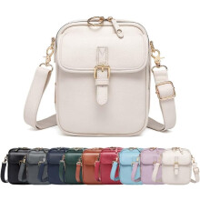 (White, -) Δερμάτινη τσάντα crossbody διπλού στρώματος (ίδιο με 149) - Τσάντα μεσατζέρ