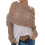 (Camel, One Size) Γυναικείο πλεκτό πόνσο με μανίκια, κασκόλ σάλι (ίδιο με 162) - Wrap 1