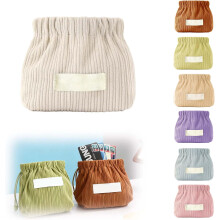 (Milk White, -) Organizador Mini Elástico para Tira de Cabelo Corduroy, Pequeno para Viagem