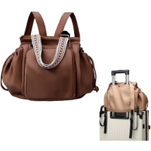 (Brown, -) Bolsa de Viagem Multifuncional 2025, Grande Capacidade com 15 Bolsos