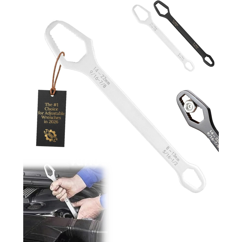 (Silver, -) Universal Self Adjusting Wrench 8Â22Mm, Dual-Ended Plumbing Tool 5437706775362