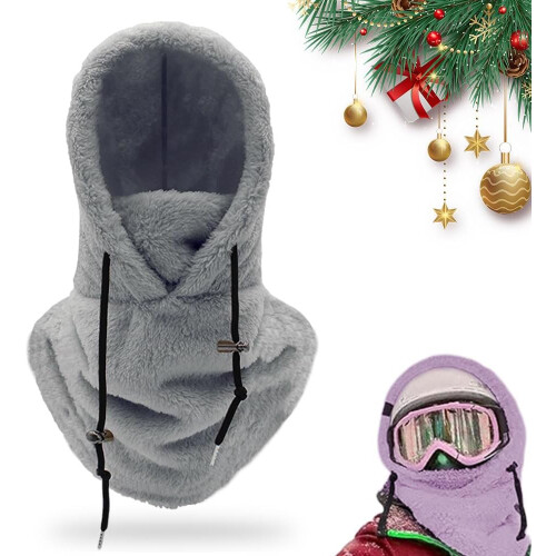 (Light Grey, One Size) Passamontagna Sherpa, cappello termico e sciarpa invernale