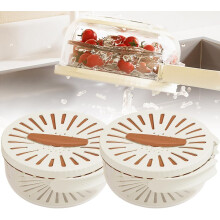 (Brown, 2PCS) Μπολ πλυσίματος φρούτων 2 σε 1 2026, με καπάκι - Στραγγιστήρι