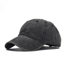 Casquette de baseball homme, toile de coton lavée, confortable, fermeture snapback, style trucker - Noir M/L