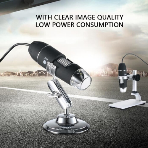 Microscope numérique USB haute qualité 1000x 2MP avec 8 LED et support métallique - CUQUE