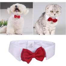 Cat Bow Tie Collar Red Bow Adjustable Cat Collar Formal Pet Bow Tie Collar for