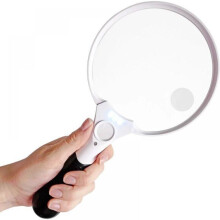 Loupe avec éclairage LED - ZHANDD - Modèle géant - Grossissements 2x, 4x et 25x - 137 mm - Ultra-légère - Lot de 7