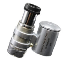 Microscope miniature LESHP 60X - Loupe portable avec lumière LED et UV pour bijoux et timbres