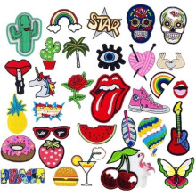 Strijkpatches, 32-delige set geborduurde strijkpatches voor het personaliseren van kleding en T-shirts