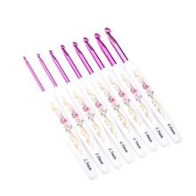 Kit de crochets Zerodis 8 pièces, ensemble de crochets en aluminium, aiguilles à tricoter avec poignée en plastique souple