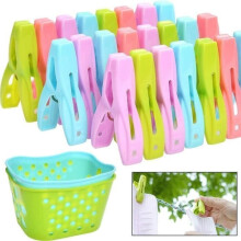 Pinces à linge, 60 pinces à linge + 2 paniers extra-résistants, picots antidérapants, poignée ergonomique souple, étiquette durable
