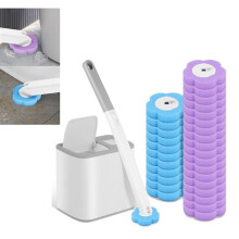 Toilet Brush Set - Disposable Toilet Brush with 30 Cleaning Refills - Toilet Brush Set for Bathroom and Sink