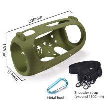 Étui de protection en silicone avec boucle et bandoulière pour enceinte Bluetooth JBL Pulse5 (vert)