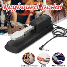 Sustainpedaal - TEMPSA - Compatibel met alle keyboards - Verchroomd metaal - Duurzaam - Kabel van 160 cm