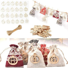 Adventskalender - Meerkleurig - 24 stoffen zakjes - DIY - Voor kinderen - Herbruikbaar