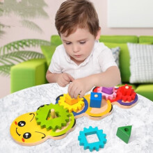 Houten kralen sorteerspeelgoed - AMOUNE - Vroegtijdige educatie - Heldere en rijke kleuren
