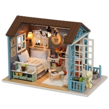 Vvikizy DIY Landhuis Bouwpakket met Miniatuur Houten Meubels en LED-verlichting - Kindercadeau