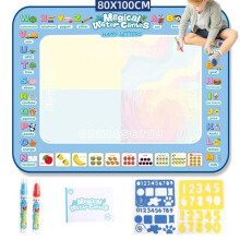 Tapis de dessin et de peinture pour enfants - GYROOR - Tapis à gribouiller avec lettres en forme de fruits - 100 x 80 cm