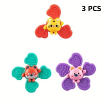 Ensemble de 3 jouets de bain pour enfants : jouet musical rotatif, toupie, animal, coloré