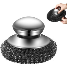 (1pcs, -) Esfregão de Aço com Cabo, Para Limpeza de Pratos