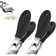(Black, 2pcs) Cortaúñas ancho bisel 2026, para uñas gruesas