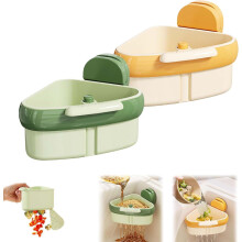 (Yellow+Green, 1pcs) Eckspülen-Sieb mit Saugnapf, automatische Entleerung Ablaufkorb