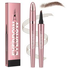 (Light Coffee, -) Στυλό φρυδιών microblading 2026, 4 άκρες 3D αδιάβροχο - Μολύβι ζωγραφικής