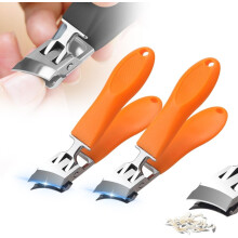 (Orange 2pcs, -) Cortaúñas ancho bisel antichapoteo, para uñas encarnadas gruesas