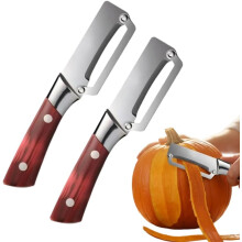 (2 PCS, -) Multifunktionaler Gemüseschäler, Edelstahlklinge mit Holzgriff