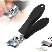 (Black, -) Cortaúñas ancho bisel antichapoteo, para uñas encarnadas gruesas