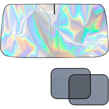 (1 Set, 57" L × 32" W) Universaali taitettava auton auringonsuoja, estää UV-säteet tuulilasiin