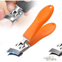 (Orange, -) Cortaúñas ancho bisel antichapoteo, para uñas encarnadas gruesas