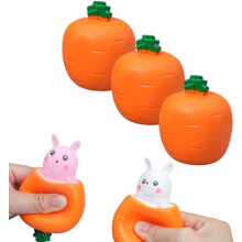 (3pcs, -) Conejito zanahoria handmade exprimible, sorpresa Pascua