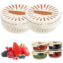 Cuenco lavado frutas 2 en 1 con tapa, cesta drenaje