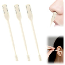 (Beige, 3 PCS) Tagliacapelli naso 2-in-1 2025, rotante 360 con leva orecchie