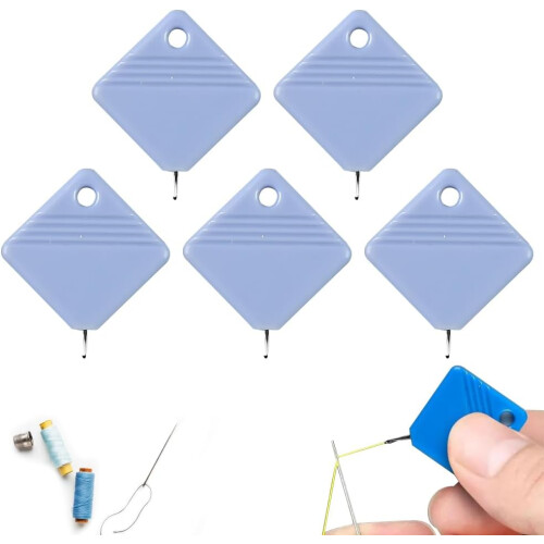 (Light Blue-5pcs, -) 2025 Automatic Needle Threader for Hand Sewing & Machine