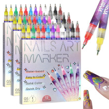 (3 sets, -) 2026 12 Farben Nagelkunst Stifte Set, Marker für Gel Nägel DIY
