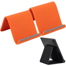 (Orange 2pcs, -) Kannettava taitettava silikonipuhelinteline, liukumaton monikulmainen