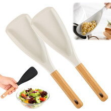 (White 2pcs, -) 2025 Silikon antihaftbeschichteter Pfannenkochlöffel, multifunktionaler Spatel