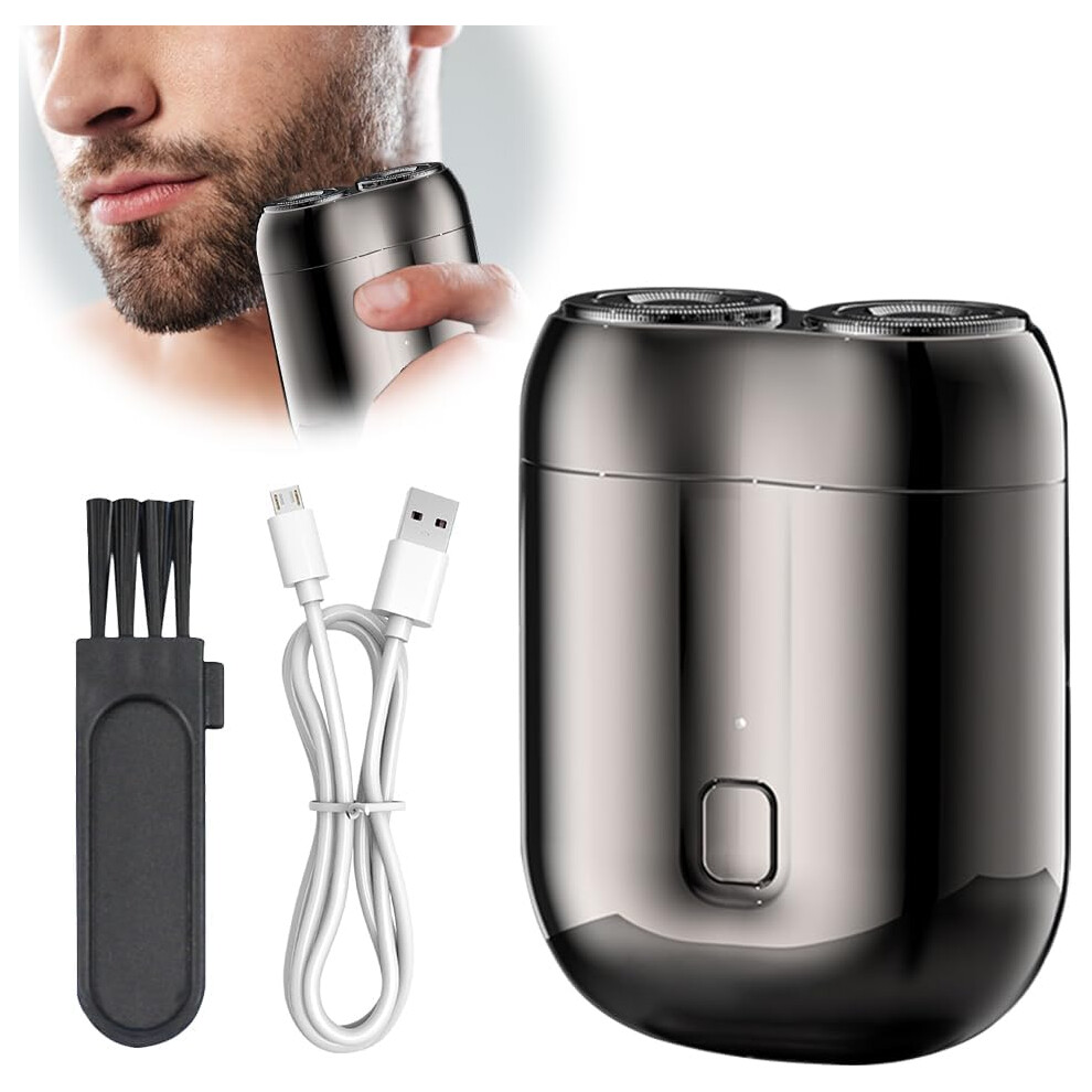 Oimg (Gray, -) New Model Mini Dual-Head Electric Shaver, Men's Rechargeable Pocket Shaver
