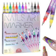 (1 set, -) 2026 12 Farben Nagelkunst Stifte Set, Marker für Gel Nägel DIY